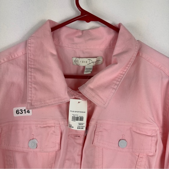 EST 1946 Denim 22/24 w pink jacket nwt 26 p2p  21 length crop nwt grey bottom - Picture 5 of 9